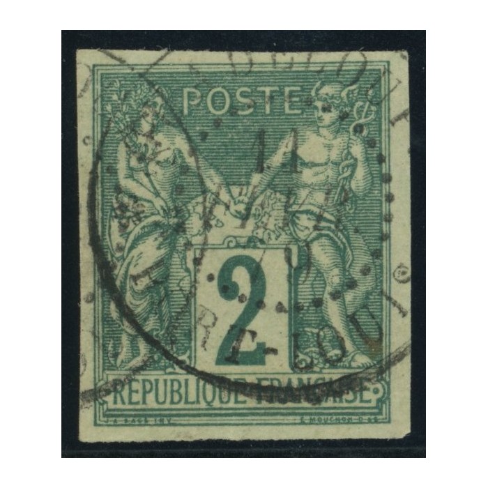 Sage Type II YT 30 - 2 c. vert - Oblitere cote 18 euro