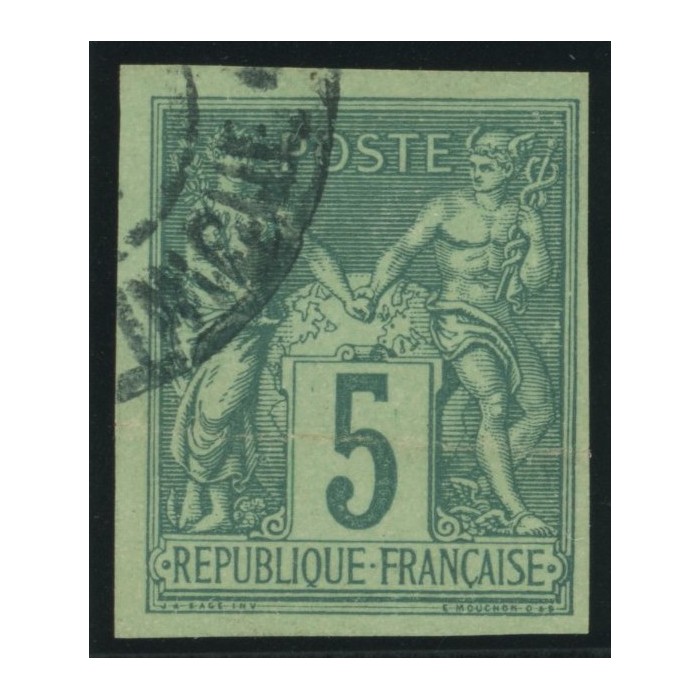 Sage Type II YT 31 - 5 c. vert - Oblitere cote 8 euro