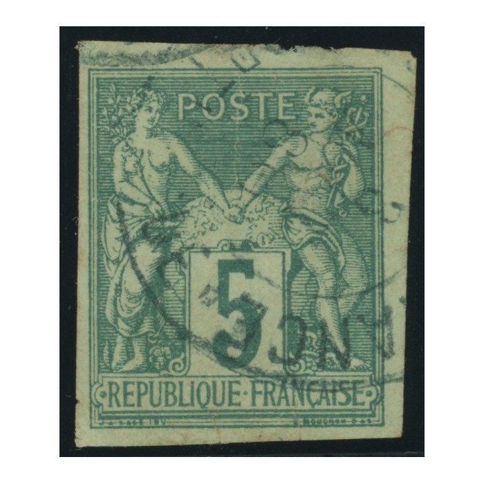 Sage Type II YT 31 - 5 c. vert - Oblitere cote 8 euro