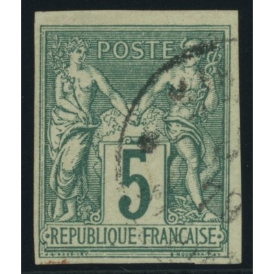Sage Type II YT 31 - 5 c. vert - Oblitere cote 8 euro