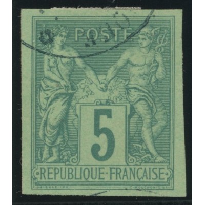 Sage Type II YT 31 - 5 c. vert - Oblitere cote 8 euro