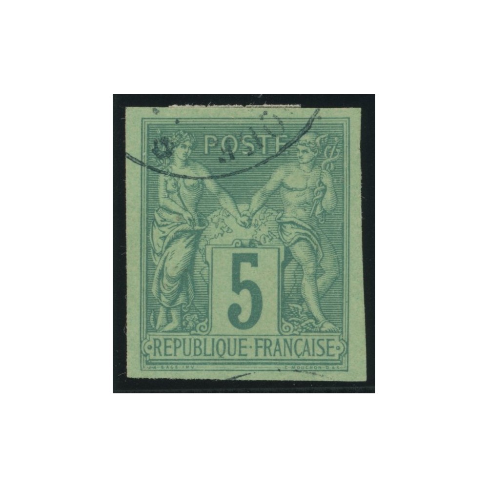 Sage Type II YT 31 - 5 c. vert - Oblitere cote 8 euro