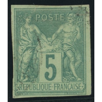 Sage Type II YT 31 - 5 c. vert - Oblitere cote 8 euro