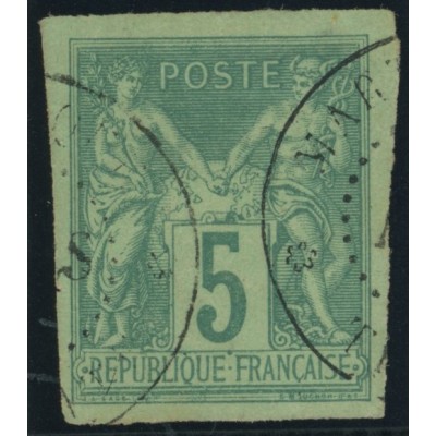 Sage Type II YT 31 - 5 c. vert - Oblitere cote 8 euro