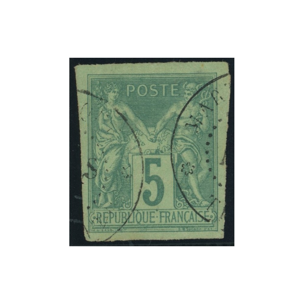 Sage Type II YT 31 - 5 c. vert - Oblitere cote 8 euro