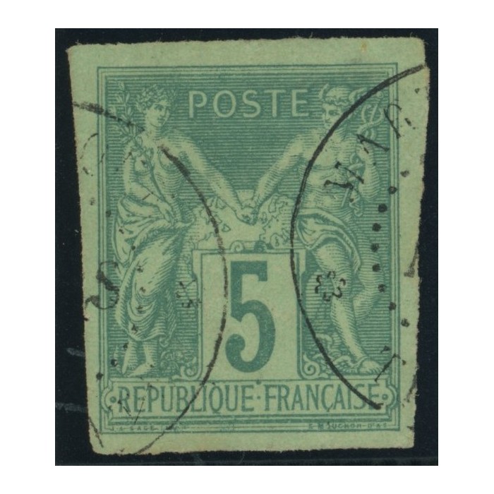 Sage Type II YT 31 - 5 c. vert - Oblitere cote 8 euro