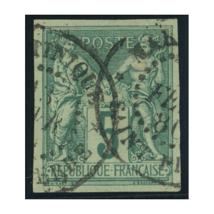 Sage Type II YT 31 - 5 c. vert - Oblitere cote 8 euro