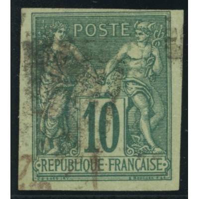 Sage Type II YT 32 - 10 c. vert - Oblitere cote 30 euro