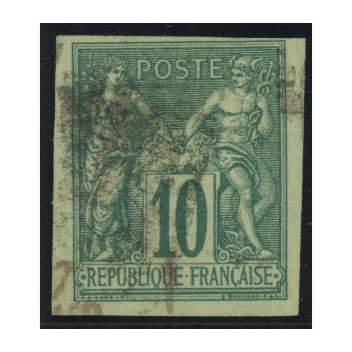Sage Type II YT 32 - 10 c. vert - Oblitere cote 30 euro