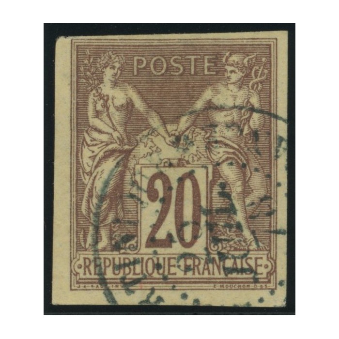 Sage Type II YT 34 - 20 c. brun-lilas - Oblitere cote 12 euro