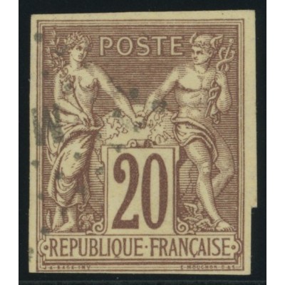 Sage Type II YT 34 - 20 c. brun-lilas - Oblitere cote 12 euro