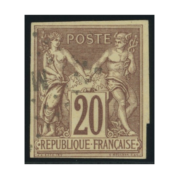 Sage Type II YT 34 - 20 c. brun-lilas - Oblitere cote 12 euro