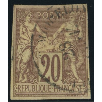 Sage Type II YT 34 - 20 c. brun-lilas - Oblitere cote 12 euro