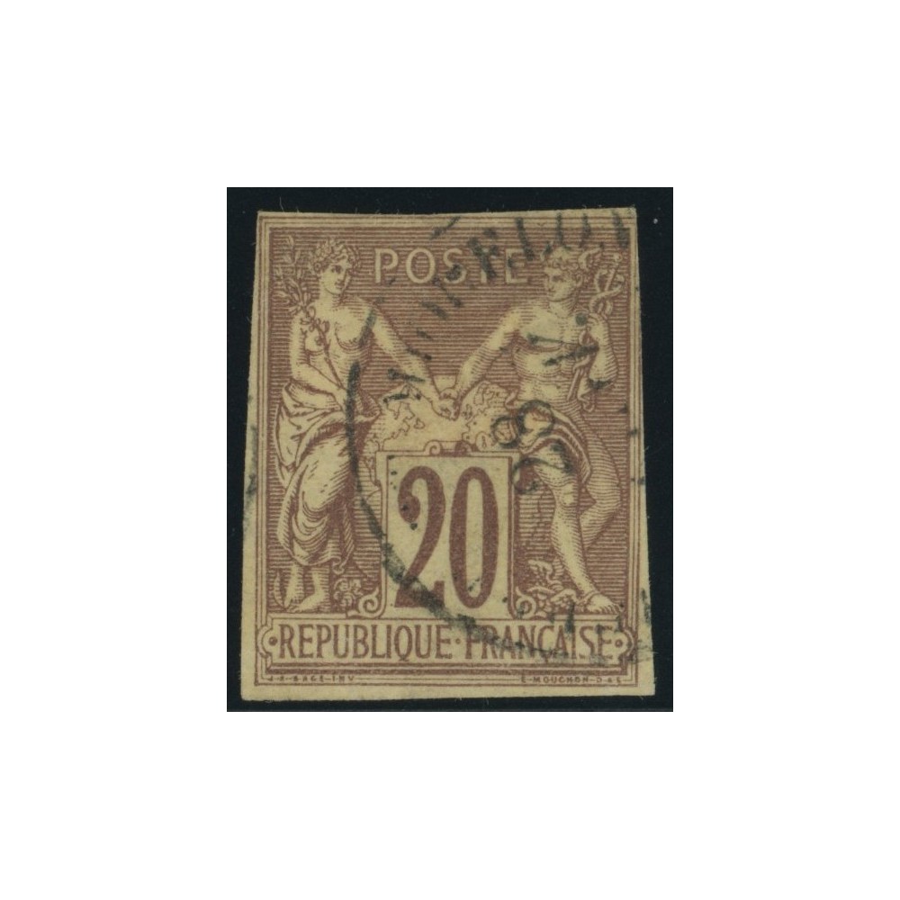 Sage Type II YT 34 - 20 c. brun-lilas - Oblitere cote 12 euro