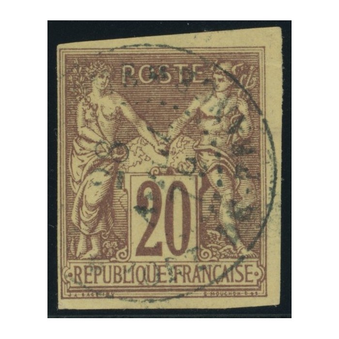 Sage Type II YT 34 - 20 c. brun-lilas - Oblitere cote 12 euro