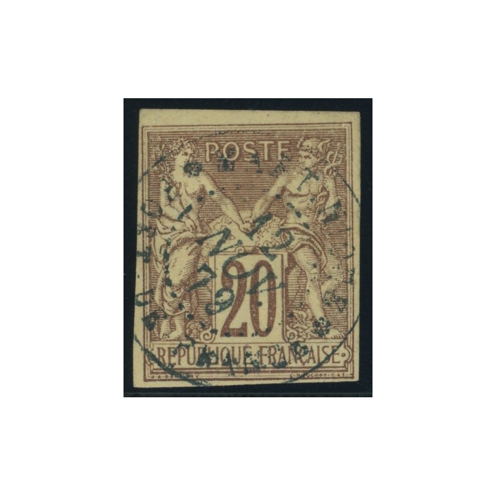 Sage Type II YT 34 - 20 c. brun-lilas - Oblitere cote 12 euro