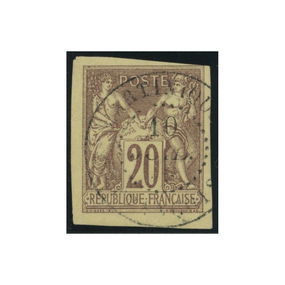 Sage Type II YT 34 - 20 c. brun-lilas - Oblitere cote 12 euro