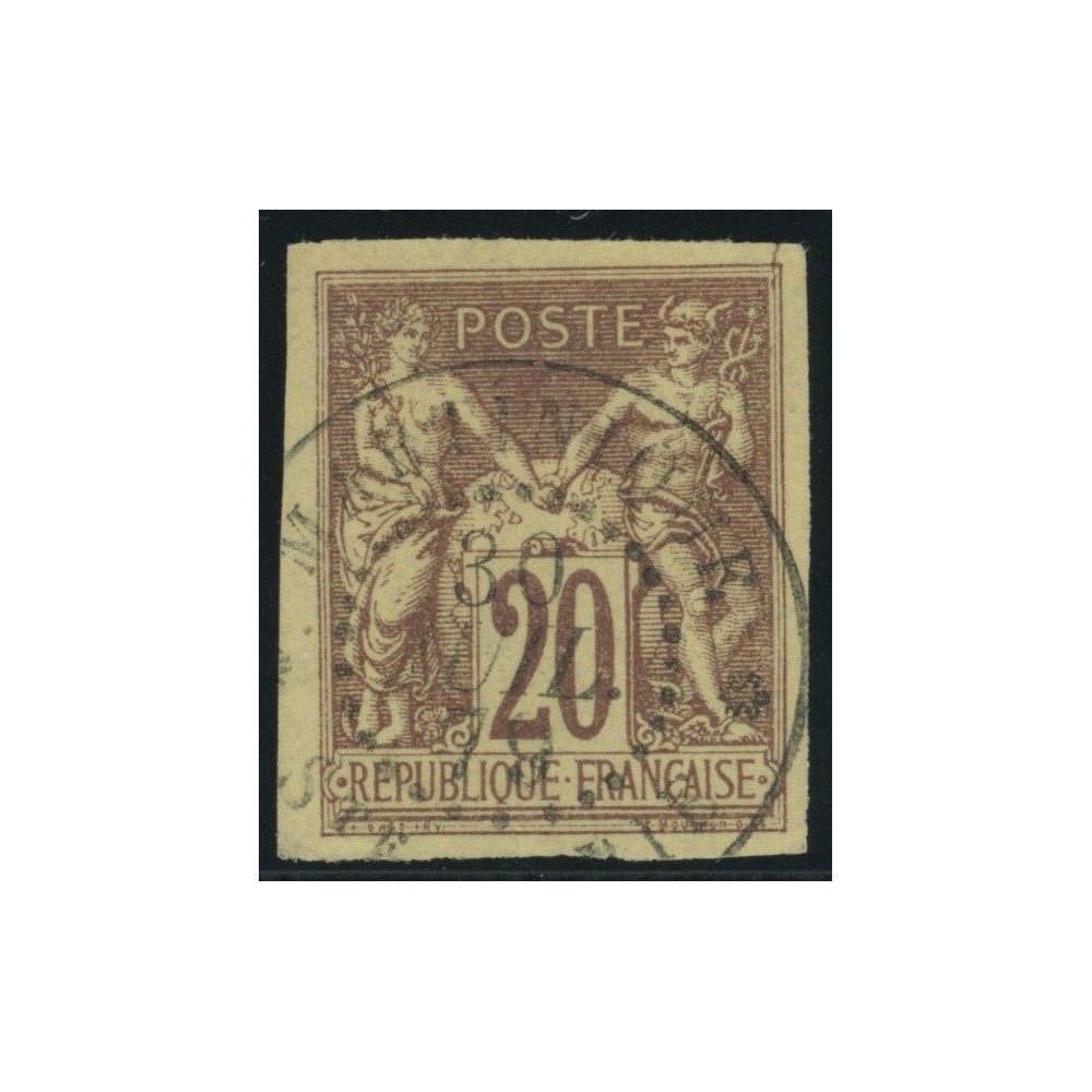 Sage Type II YT 34 - 20 c. brun-lilas - Oblitere cote 12 euro