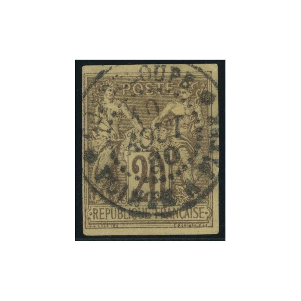 Sage Type II YT 34 - 20 c. brun-lilas - Oblitere cote 12 euro