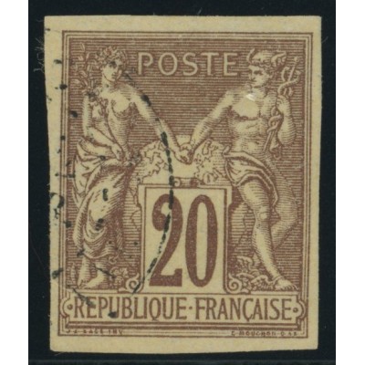 Sage Type II YT 34 - 20 c. brun-lilas - Oblitere cote 12 euro