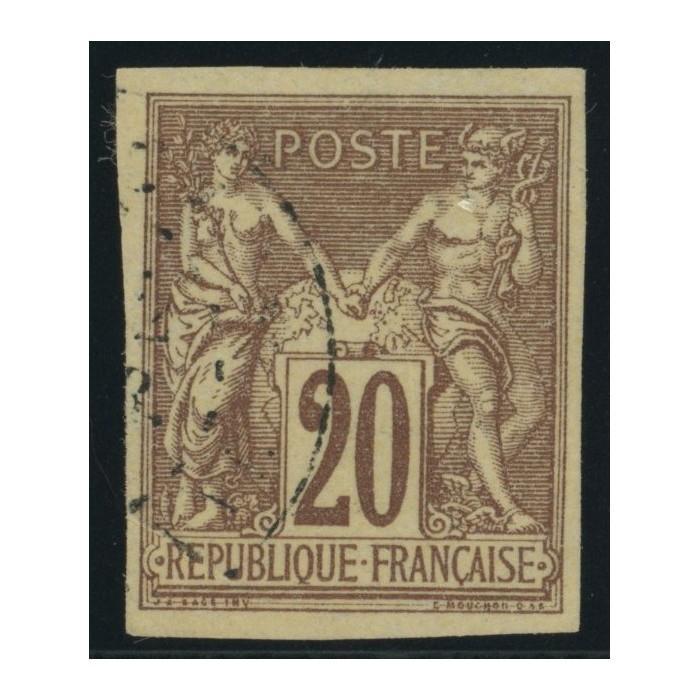 Sage Type II YT 34 - 20 c. brun-lilas - Oblitere cote 12 euro