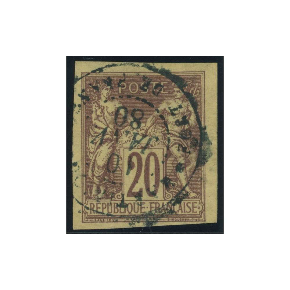 Sage Type II YT 34 - 20 c. brun-lilas - Oblitere cote 12 euro