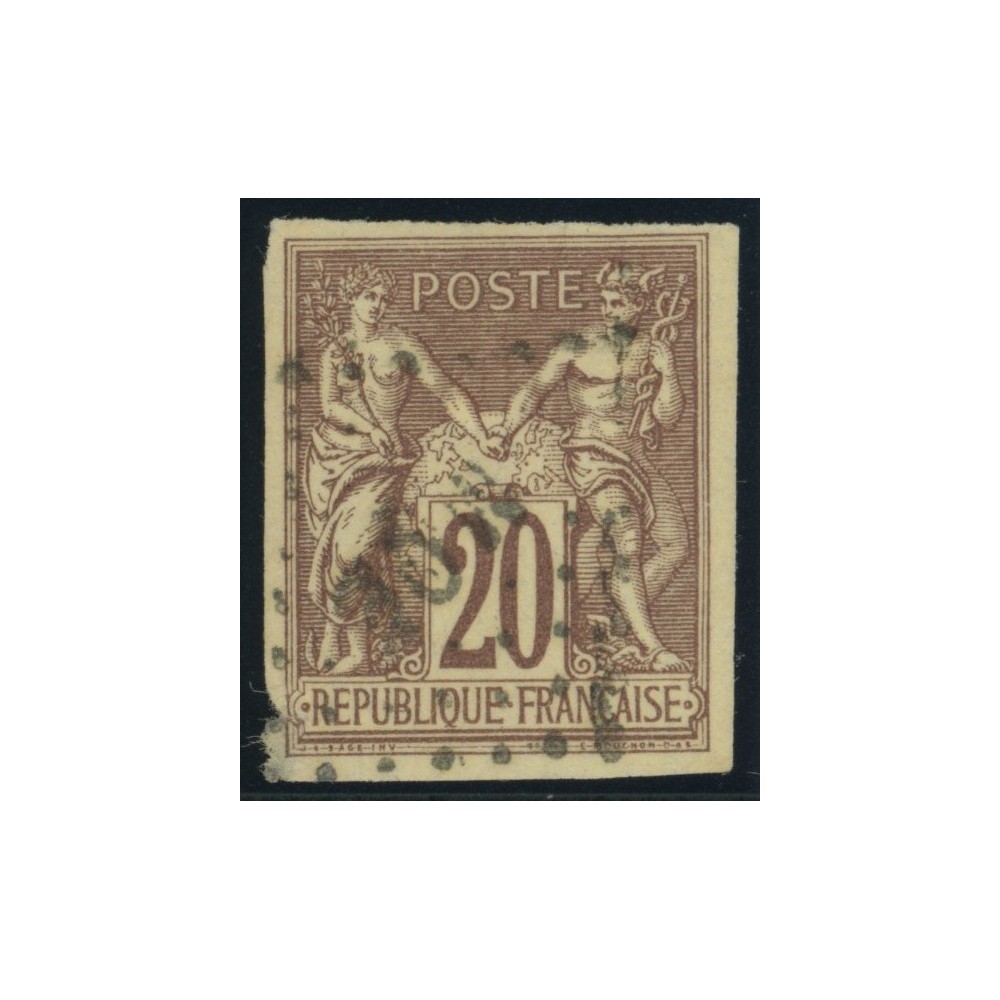 Sage Type II YT 34 - 20 c. brun-lilas - Oblitere cote 12 euro