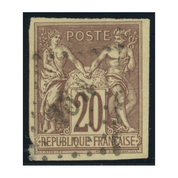 Sage Type II YT 34 - 20 c. brun-lilas - Oblitere cote 12 euro