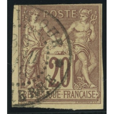 Sage Type II YT 34 - 20 c. brun-lilas - Oblitere cote 12 euro