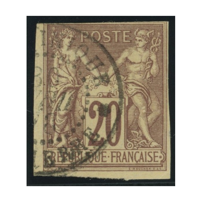 Sage Type II YT 34 - 20 c. brun-lilas - Oblitere cote 12 euro