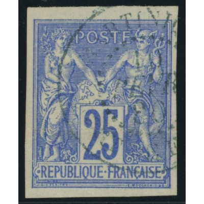 Sage Type III YT 36 - 25 c. outremer - Oblitere cote 12 euro