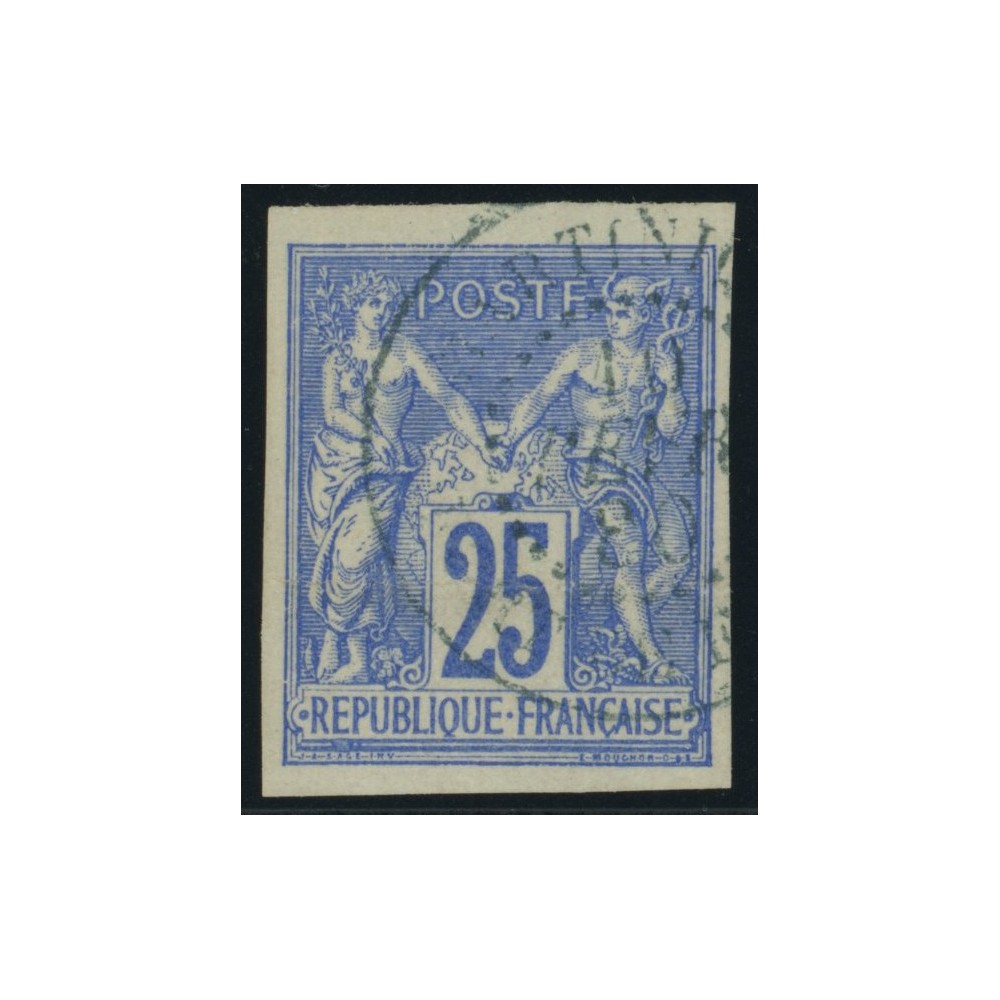 Sage Type III YT 36 - 25 c. outremer - Oblitere cote 12 euro