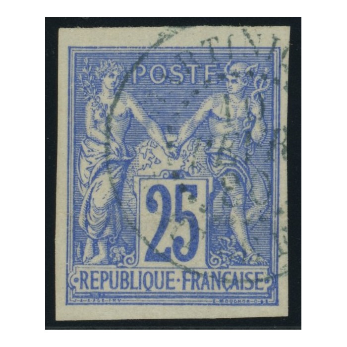 Sage Type III YT 36 - 25 c. outremer - Oblitere cote 12 euro