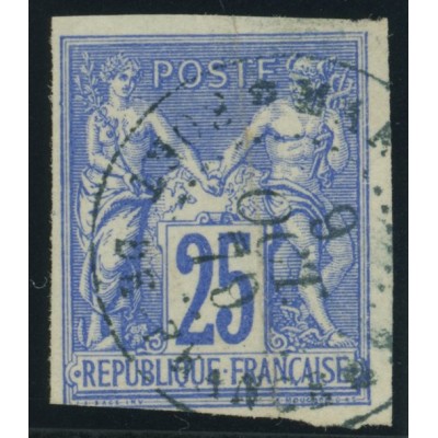 Sage Type III YT 36 - 25 c. outremer - Oblitere cote 12 euro