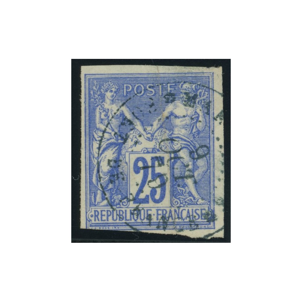 Sage Type III YT 36 - 25 c. outremer - Oblitere cote 12 euro