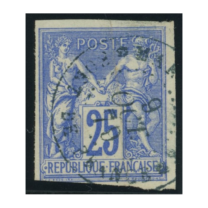 Sage Type III YT 36 - 25 c. outremer - Oblitere cote 12 euro