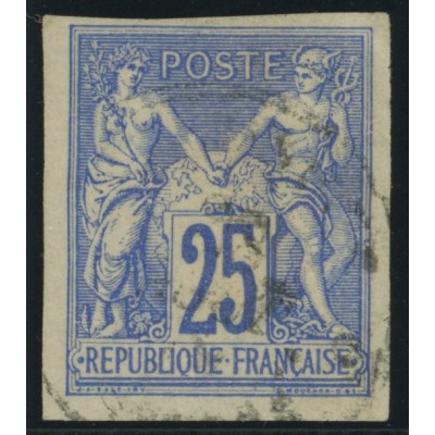 Sage Type III YT 36 - 25 c. outremer - Oblitere cote 12 euro