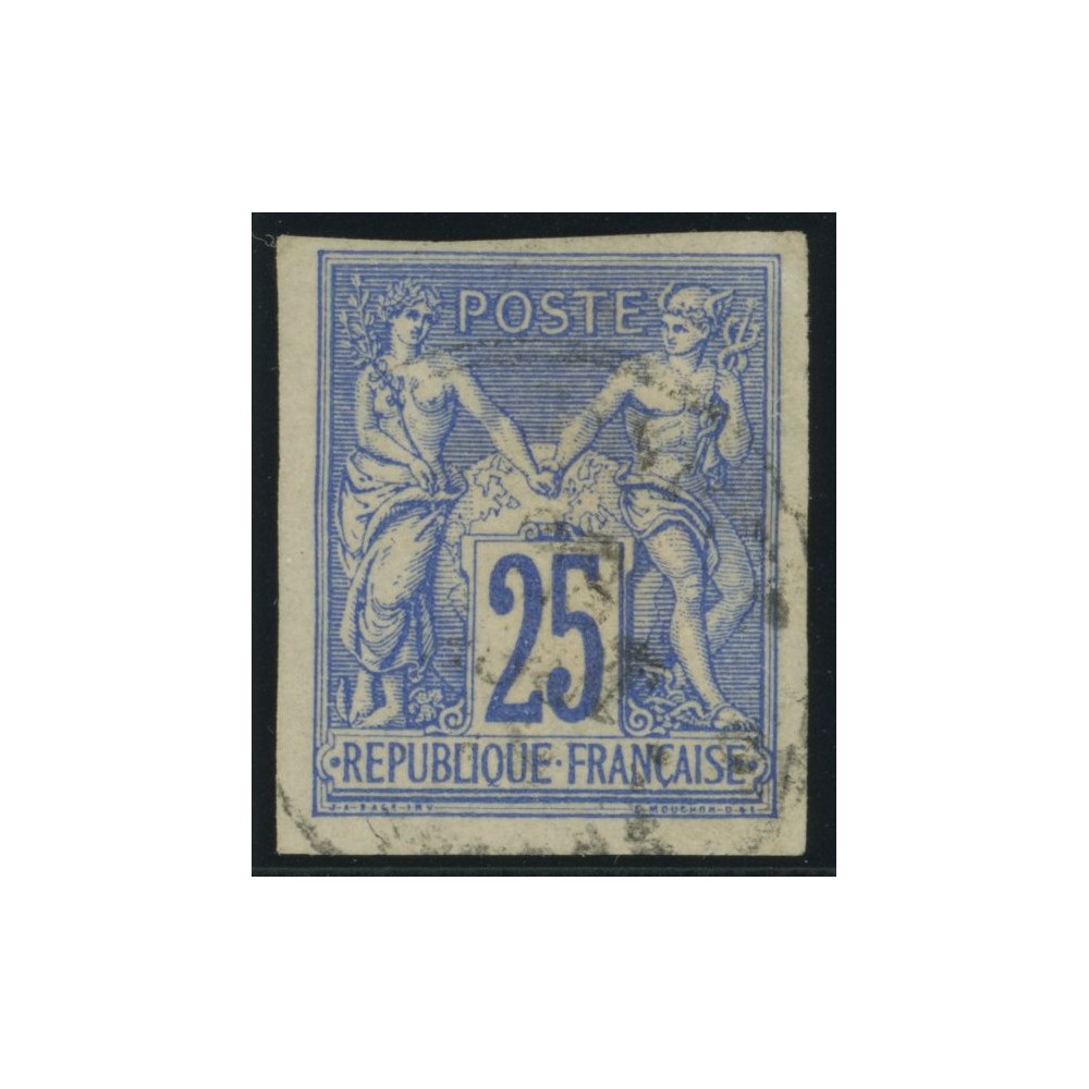 Sage Type III YT 36 - 25 c. outremer - Oblitere cote 12 euro