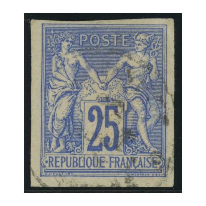 Sage Type III YT 36 - 25 c. outremer - Oblitere cote 12 euro