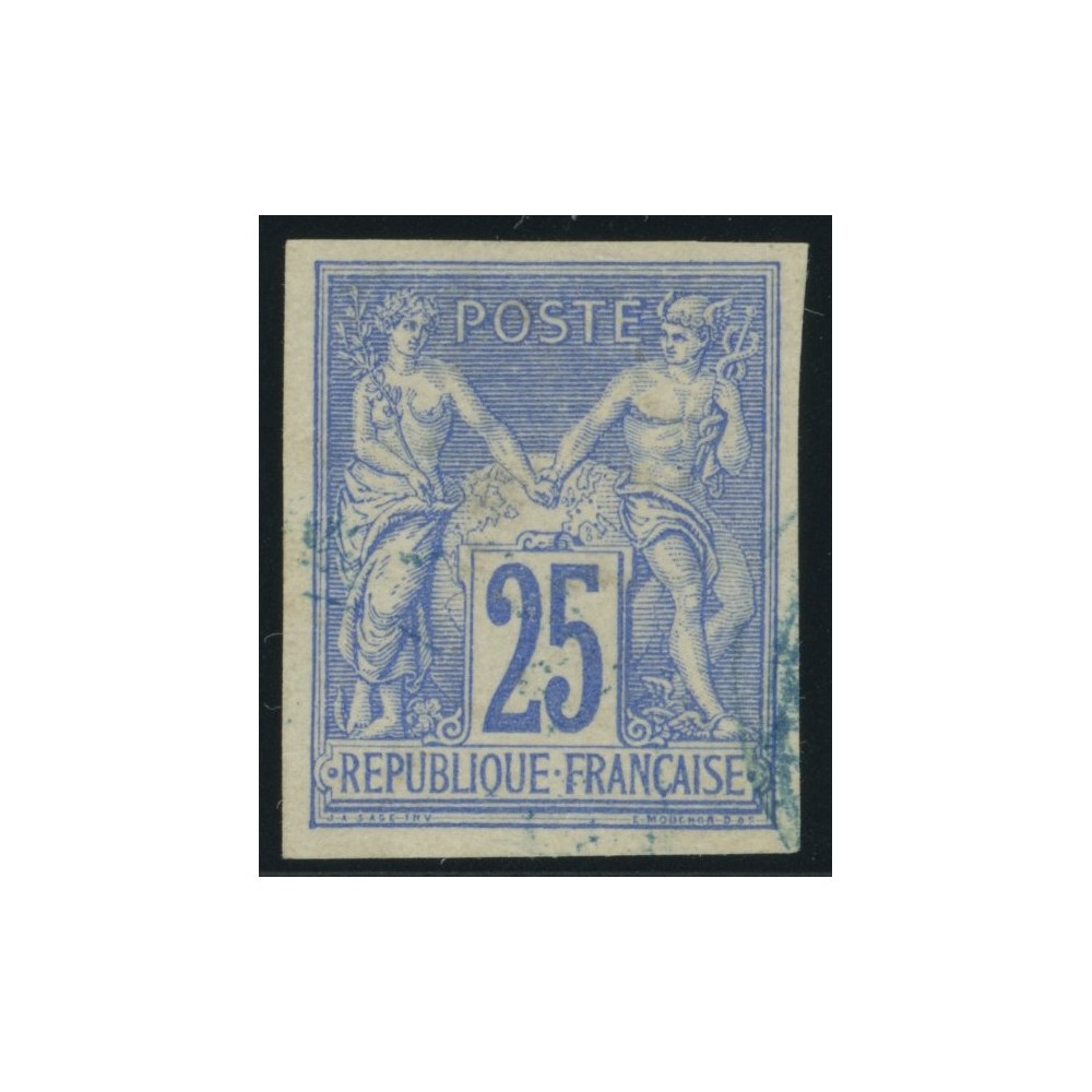 Sage Type III YT 36 - 25 c. outremer - Oblitere cote 12 euro