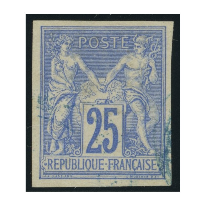 Sage Type III YT 36 - 25 c. outremer - Oblitere cote 12 euro