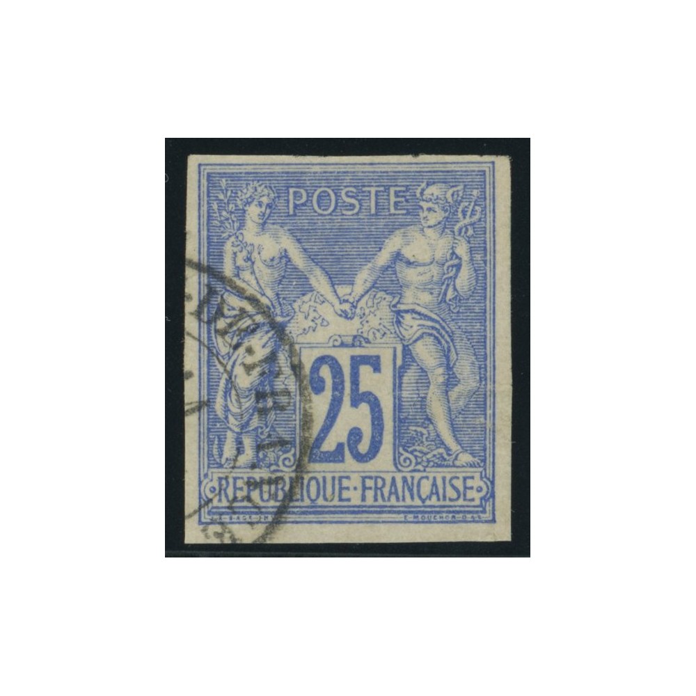 Sage Type III YT 36 - 25 c. outremer - Oblitere cote 12 euro