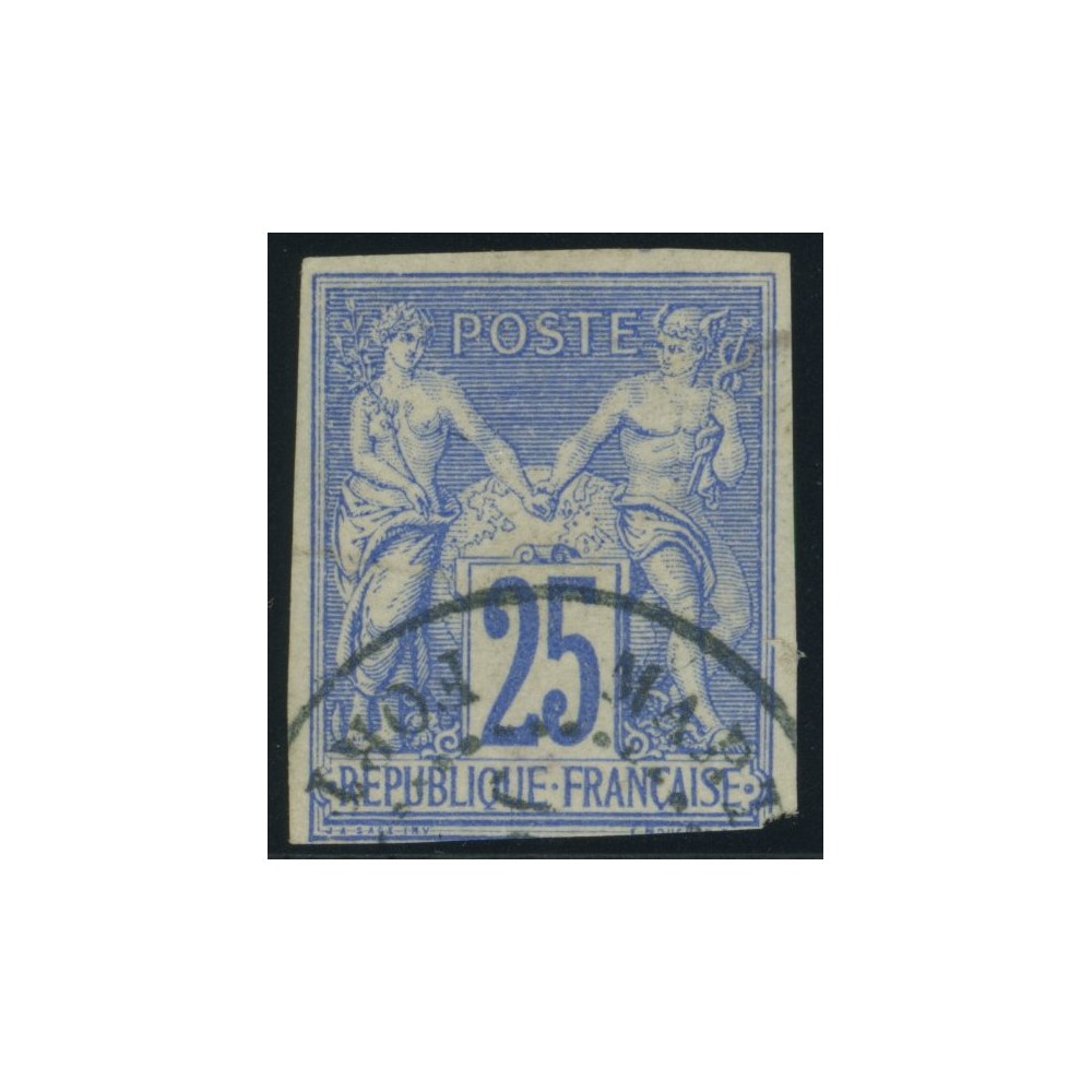 Sage Type III YT 36 - 25 c. outremer - Oblitere cote 12 euro