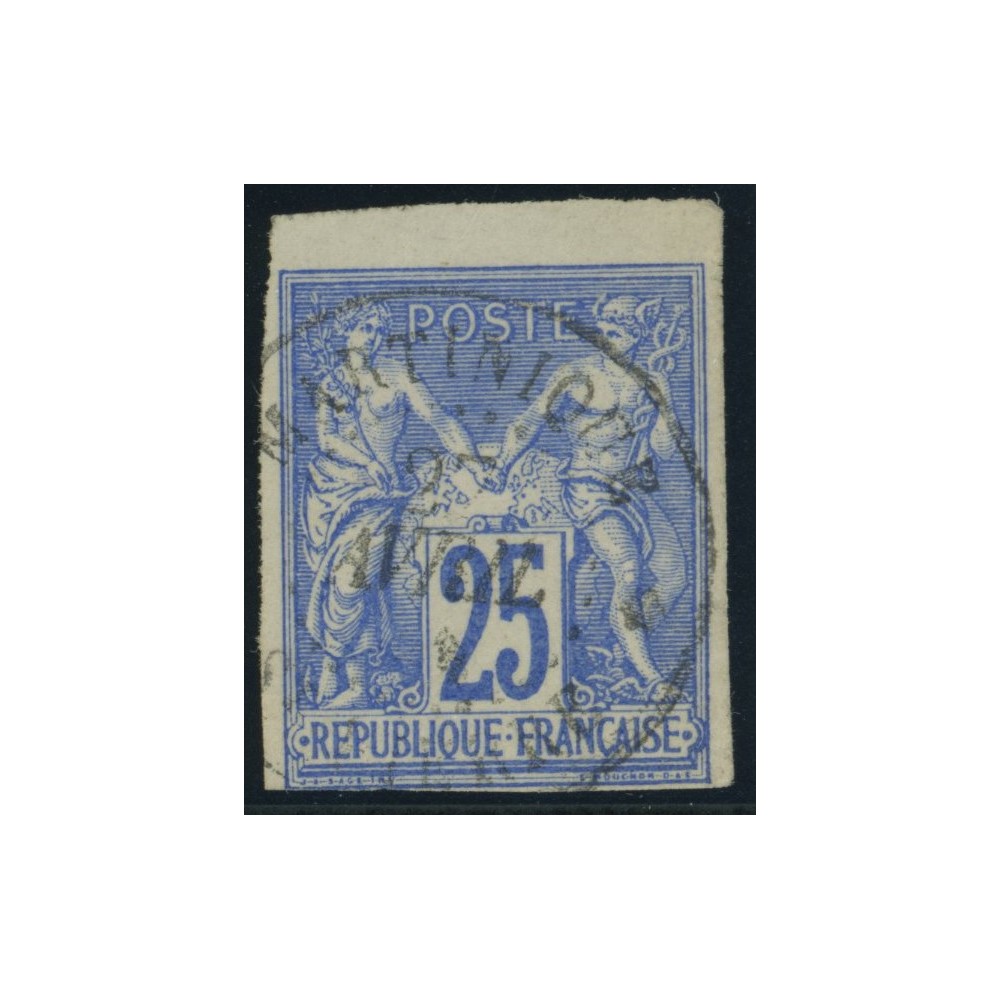 Sage Type III YT 36 - 25 c. outremer - Oblitere cote 12 euro