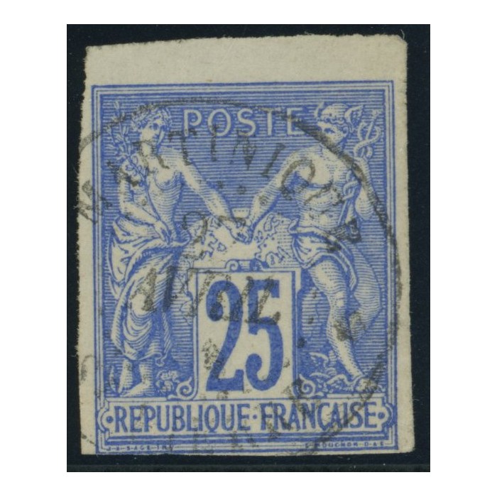 Sage Type III YT 36 - 25 c. outremer - Oblitere cote 12 euro