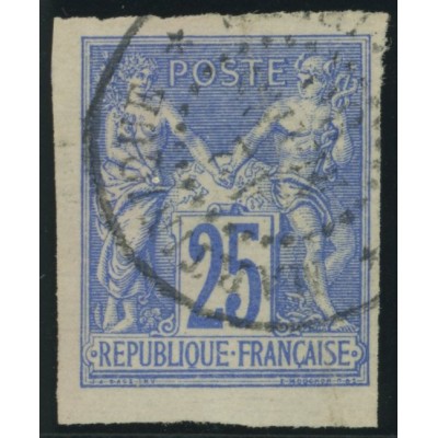 Sage Type III YT 36 - 25 c. outremer - Oblitere cote 12 euro