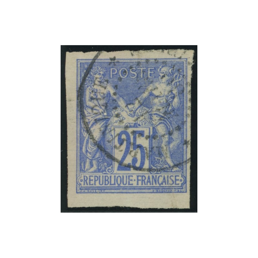 Sage Type III YT 36 - 25 c. outremer - Oblitere cote 12 euro