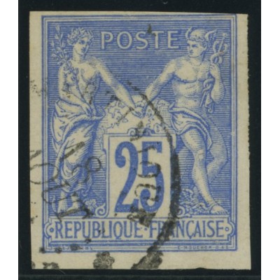 Sage Type III YT 36 - 25 c. outremer - Oblitere cote 12 euro