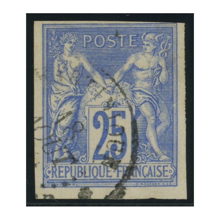 Sage Type III YT 36 - 25 c. outremer - Oblitere cote 12 euro