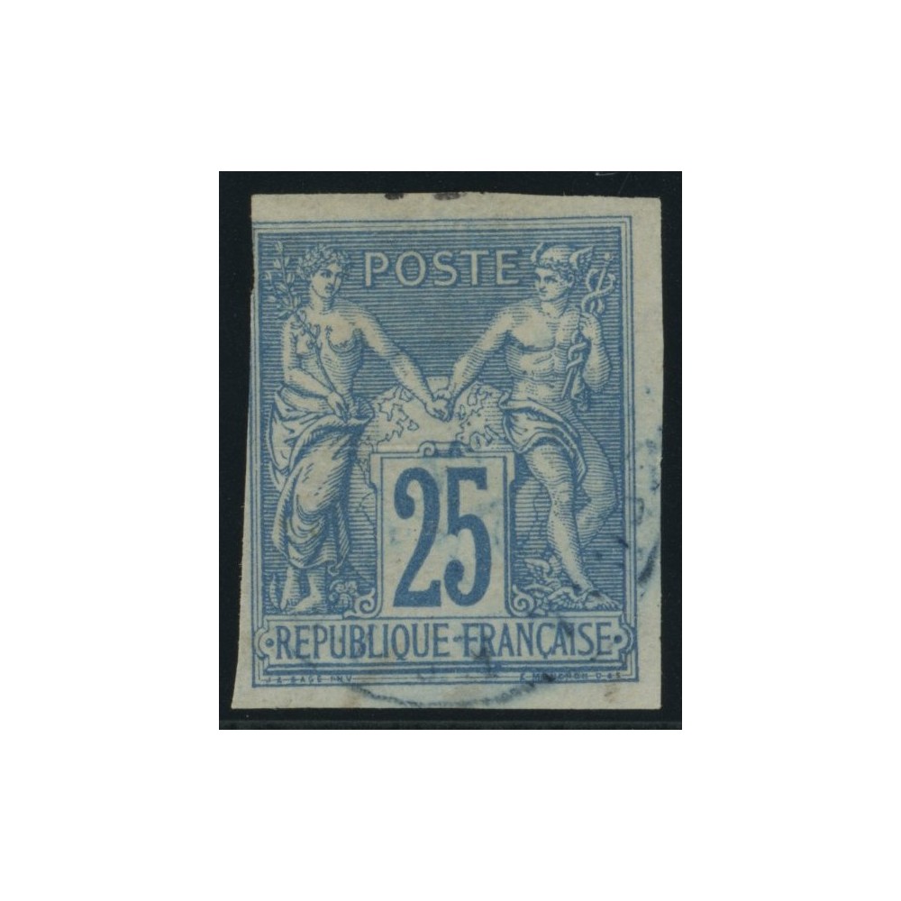 Sage Type III YT 35 - 25 c. bleu - Oblitere cote 230 euro